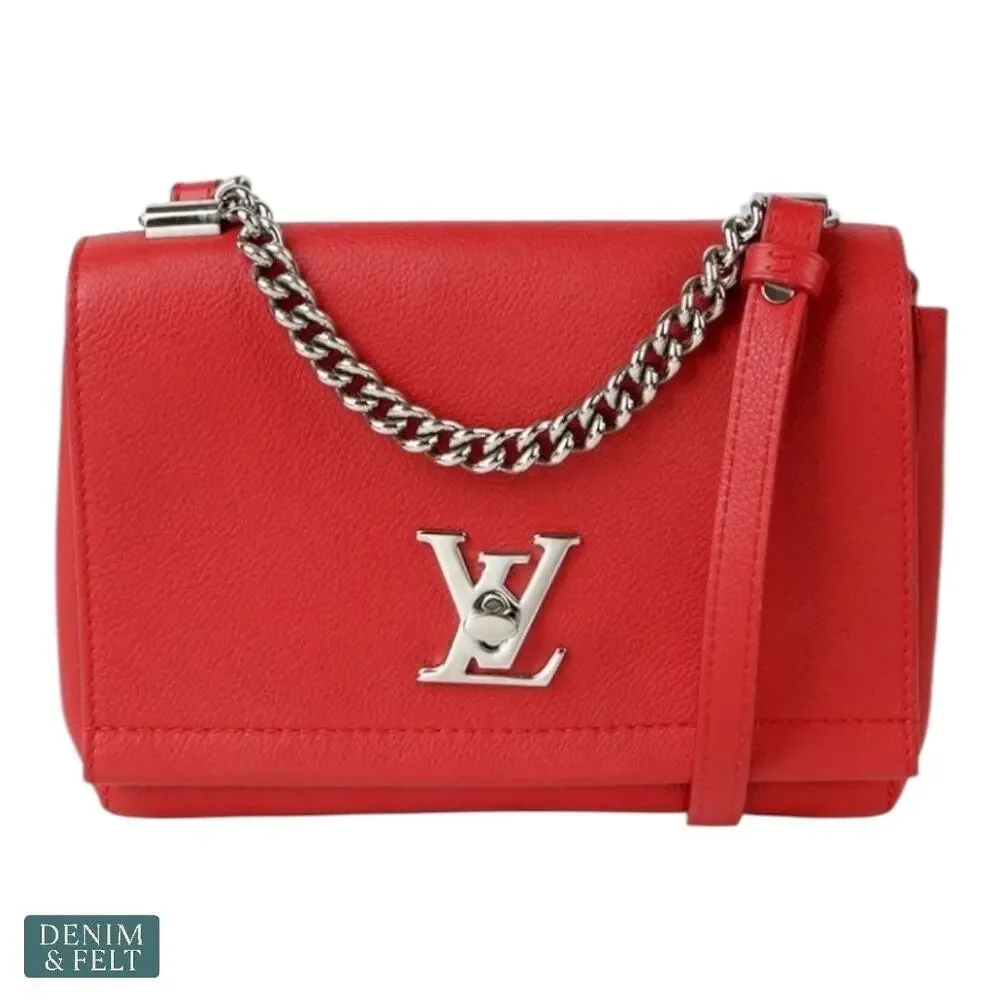 Louis Vuitton Lockme II BB Red‎ Taurillon Leather Crossbody Bag Authentic
